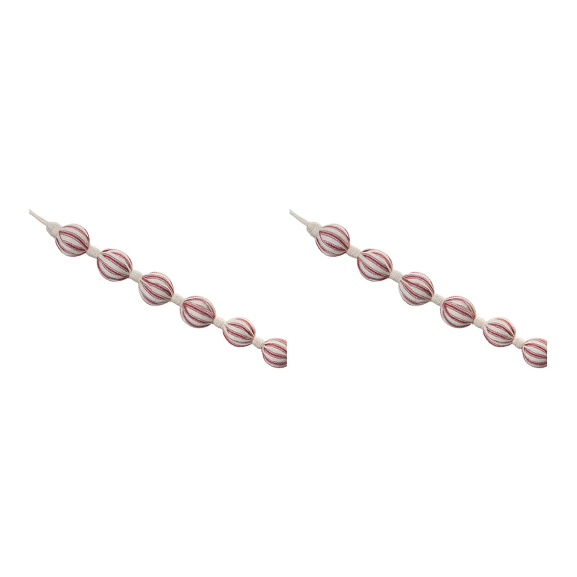 5.5ft. Red & Ivory Fabric Ball String Garlands, 2ct.